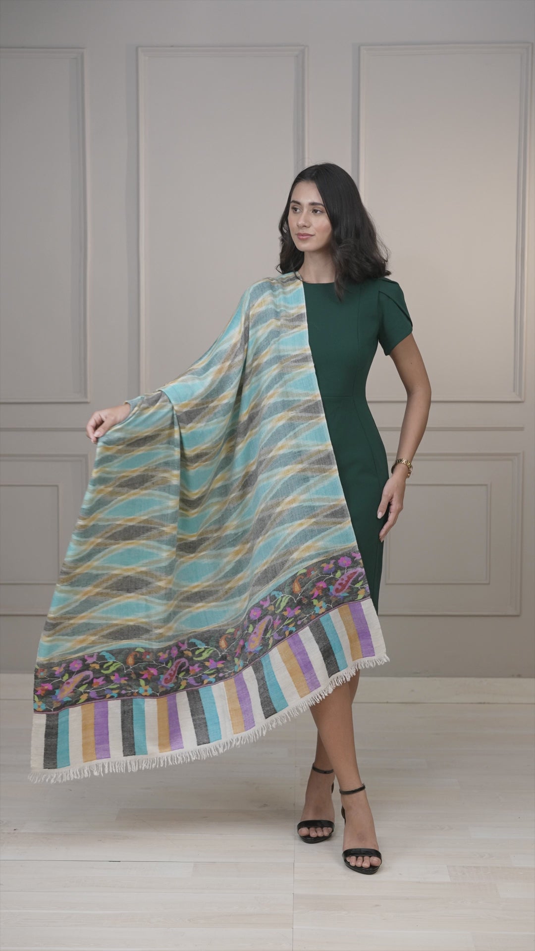 Blue Kani Palla Pashmina Shawl