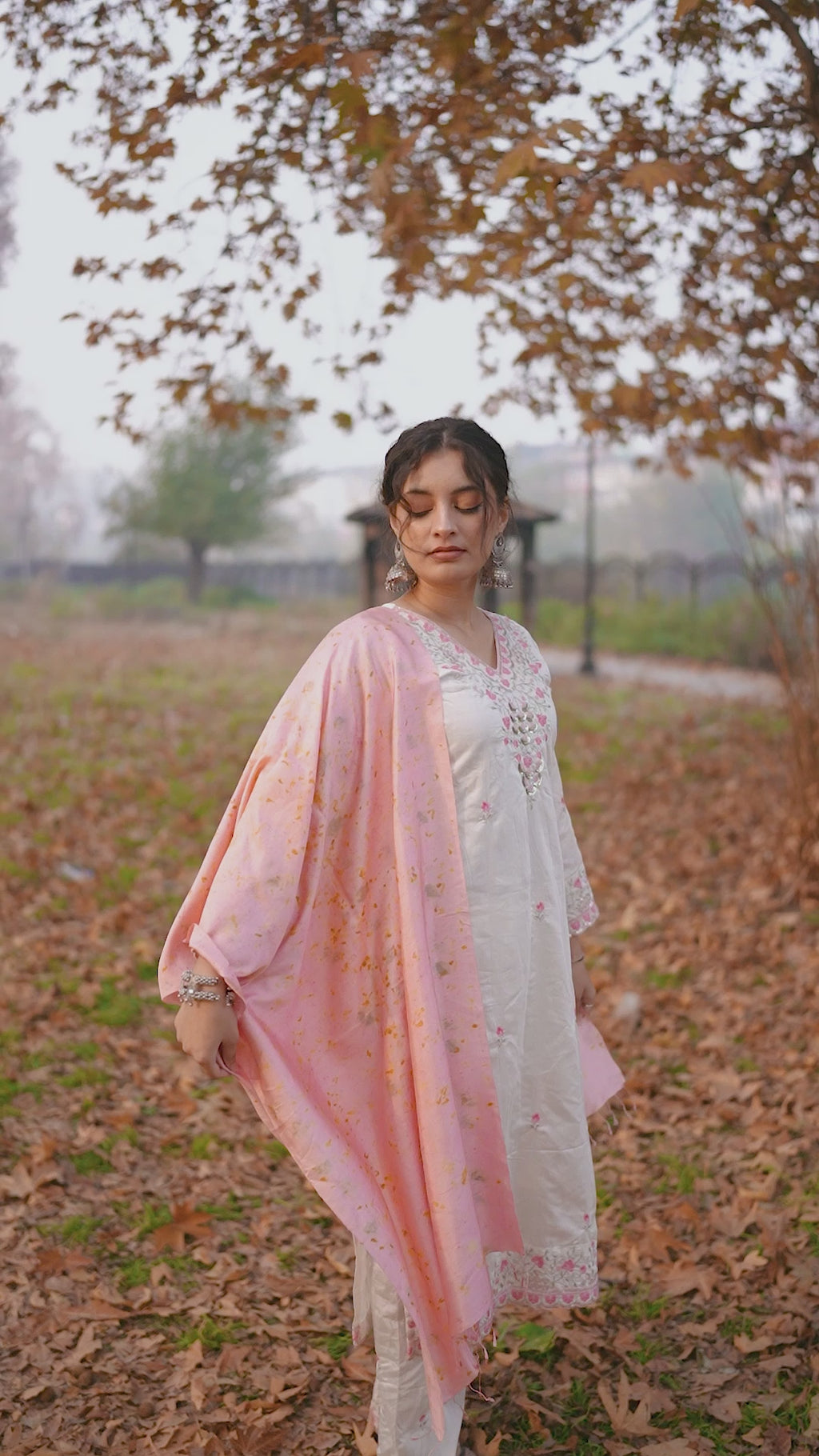 Pink Organic Dyed Mulberry Silk Stole