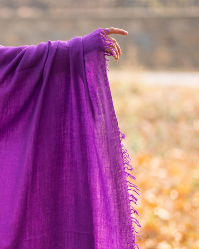 Purple Handspun Pashmina Shawl